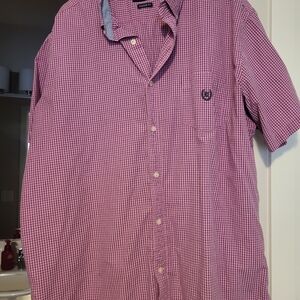 Chaps Men's Purple Checkered Button Down Shirt